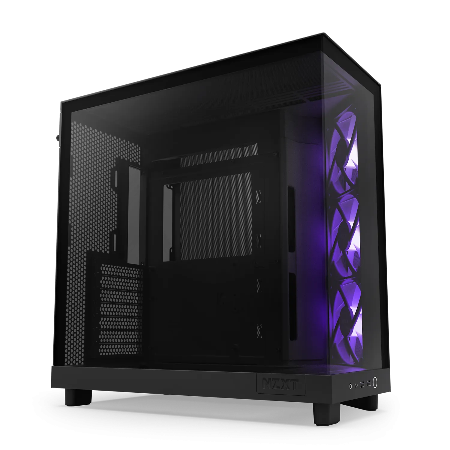 NZXT CHASSIS H6 FLOW RGB (2023) COMPACT DUAL-CHAMBER ATX CASE W/O PSU WITH RGB FANS - ALL BLACK -CC-H61FB-R1