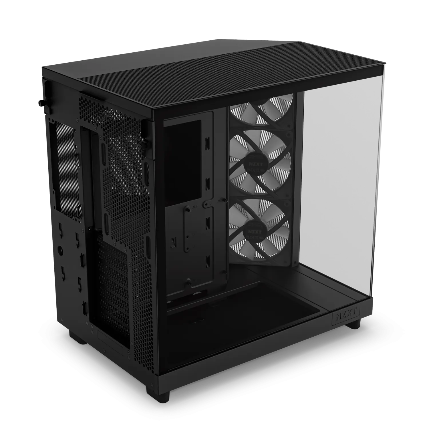 NZXT CHASSIS H6 FLOW RGB (2023) COMPACT DUAL-CHAMBER ATX CASE W/O PSU WITH RGB FANS - ALL BLACK -CC-H61FB-R1