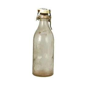 Original German WWII Luftwaffe Marked Clear Glass Beer or Wine Bottle - Marked Property of Luftwaffe