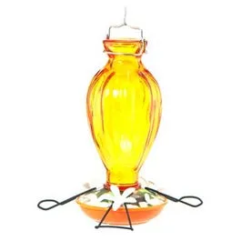 Oriole Bird Feeder, Fluted Glass, 20-oz.