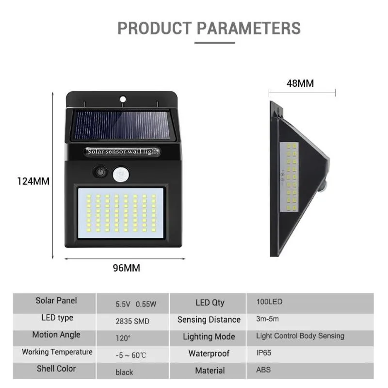 Outdoor LED Solar Wall Lights