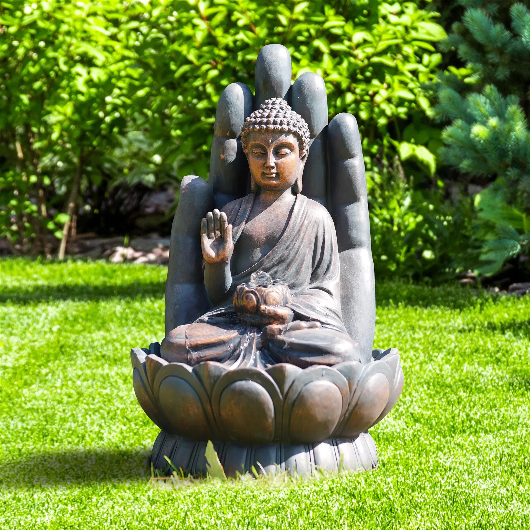 Palm Buddha Water Feature Outdoor With LED