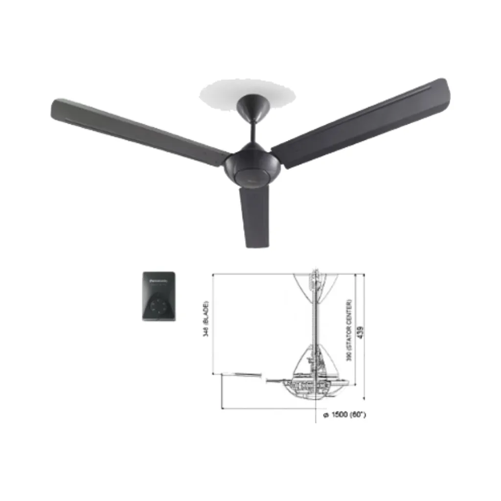 Panasonic F-M15A0.GY 150cm/60" 3-Blades Regulator Ceiling Fan (Dark Grey)