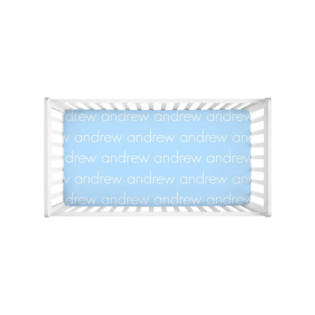 PERSONALIZED MODERN REPEAT CRIB SHEET - LIGHT