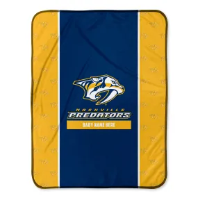 Personalized Nashville Predators Icon Baby Pixel Fleece Blanket