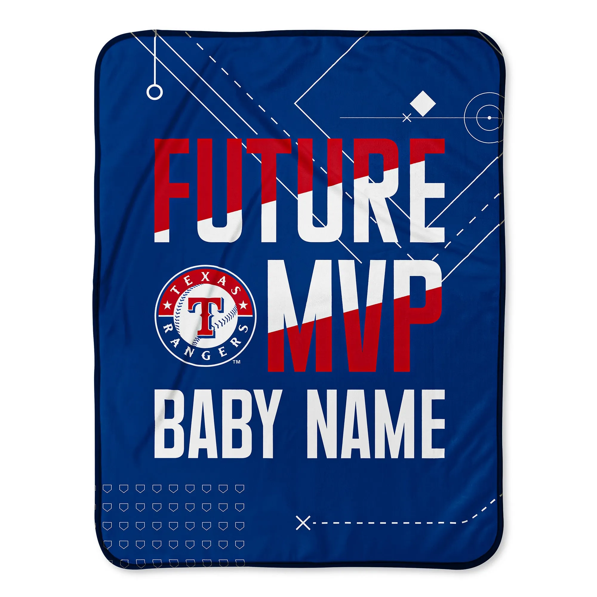 Personalized Texas Rangers MVP Baby Pixel Fleece Blanket