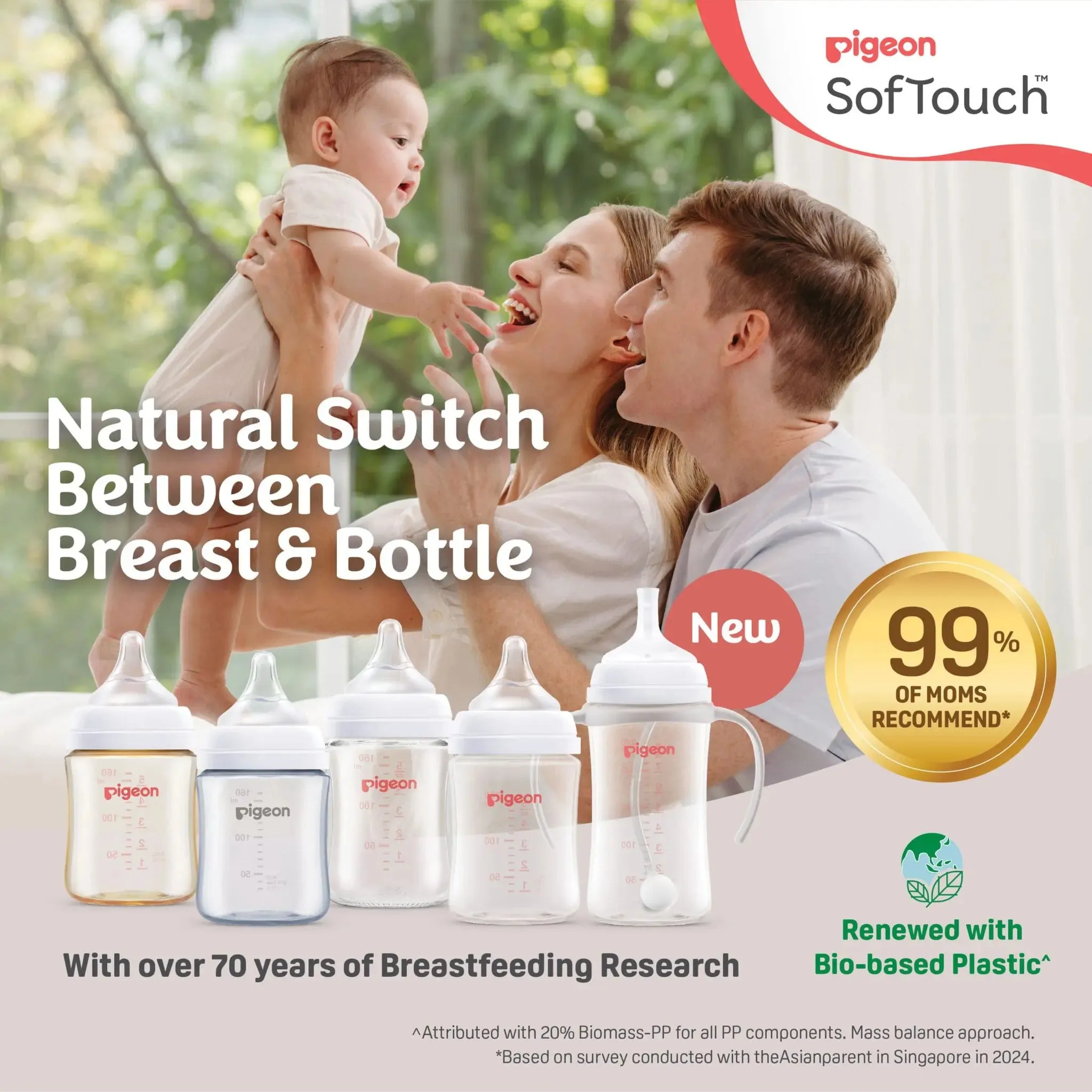 Pigeon Softouch Bpp Nursing Bottle T-Ester Twin Pack Logo - 160ml