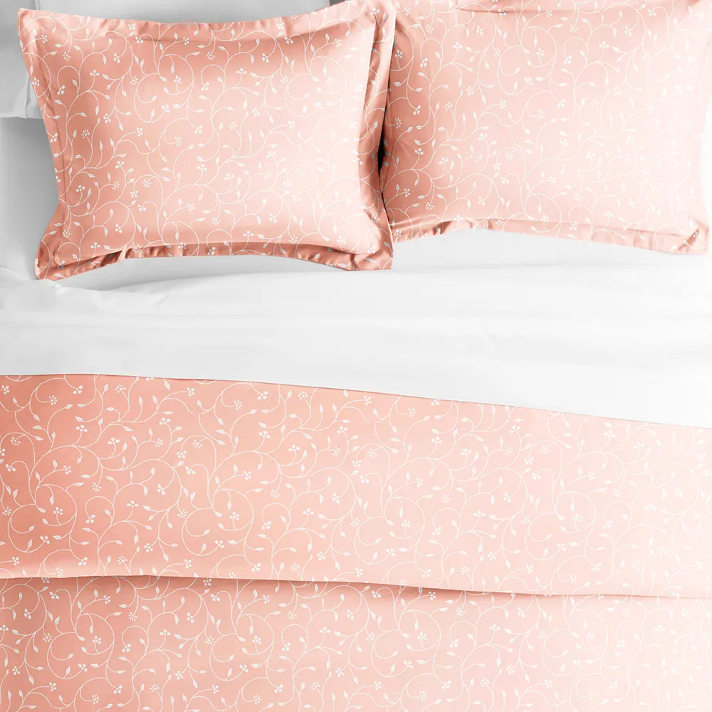 Pink Buds Pattern 3-Piece Duvet Cover Set