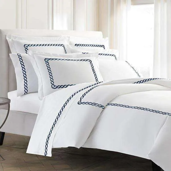 Pisano Eucalyptus Percale Embroidered Duvet Cover