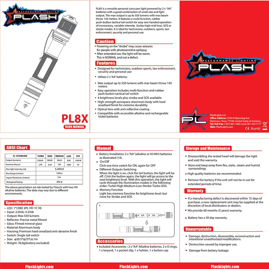 PL8X LED POCKET FLASHLIGHT