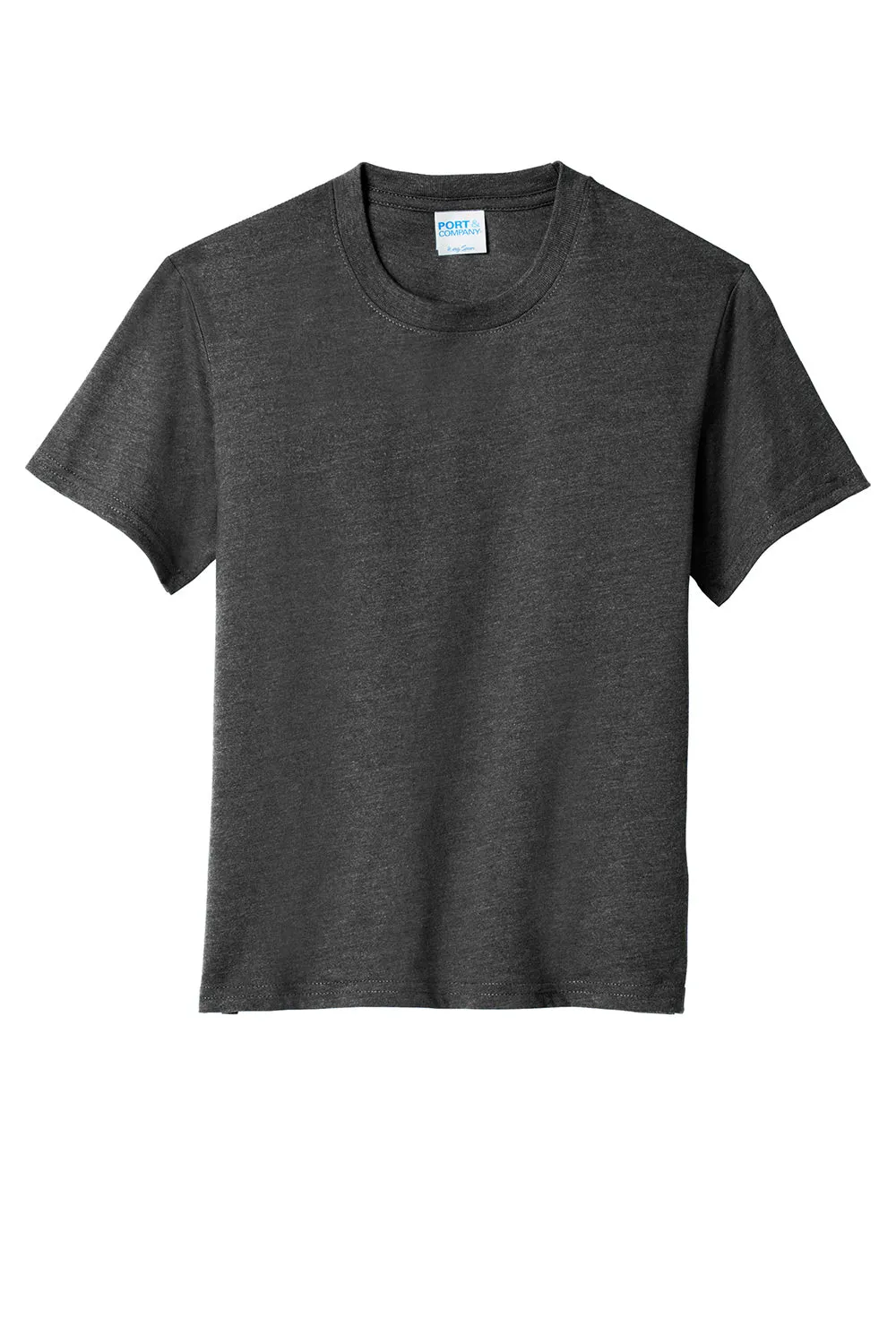 Port & Company Youth Fan Favorite Short Sleeve Crewneck T-Shirt - Heather Black