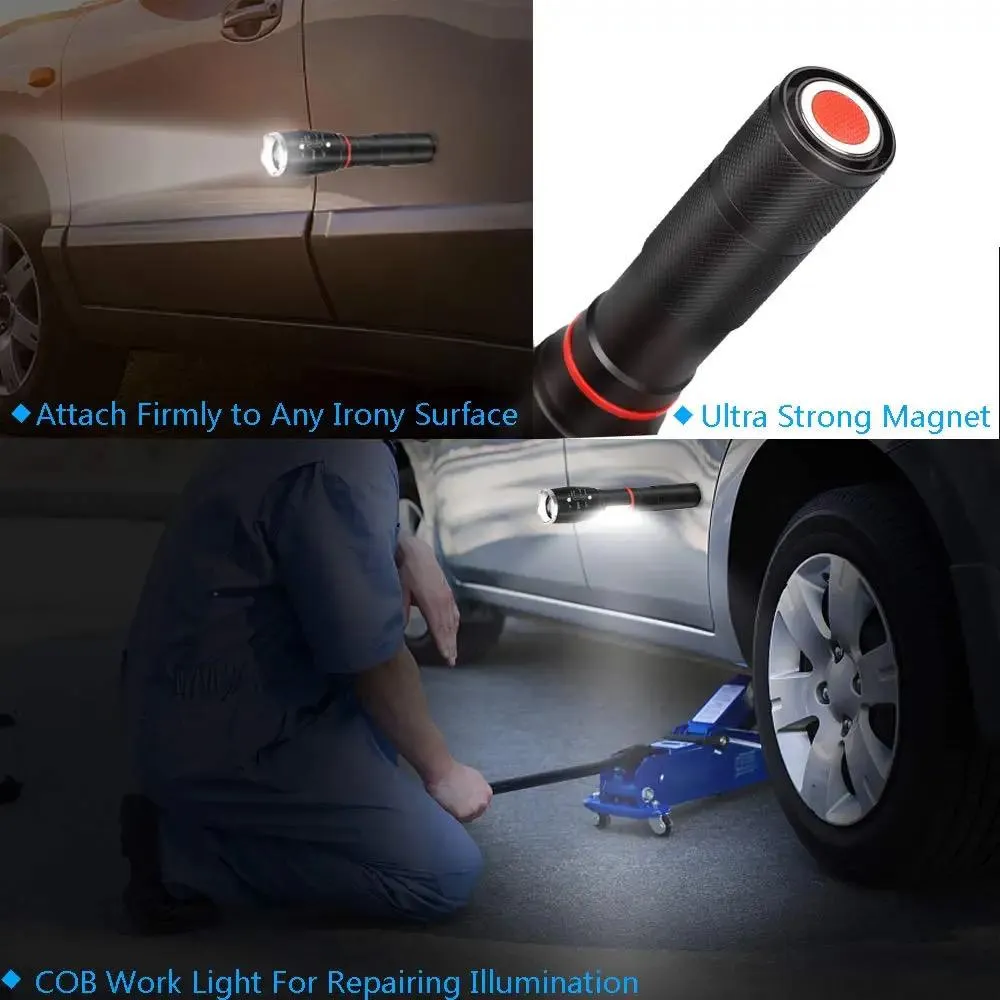 Power Style LED flashlight, USB charging magnetic suction tactical flashlight