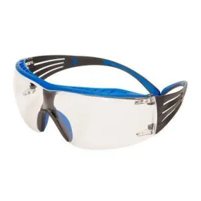 Protective Glasses - 3M SecureFit Protective Eyewear 400 Series, Clear Scotchgard Anti-Fog Lens, Blue/Grey, SF401XSGAF-BLU