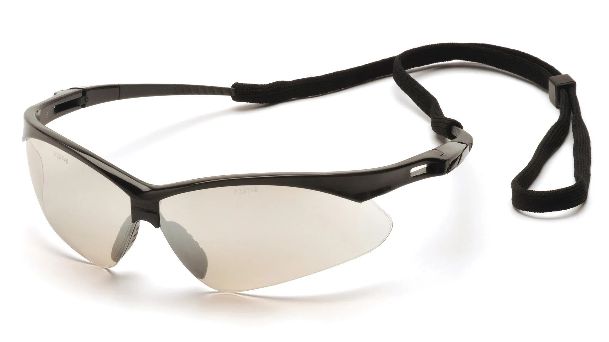 Pyramex SB6380SP PMXTREME Black Safety Glasses W/ Indoor/Outdoor Mirror with Cord Lens (12 each)