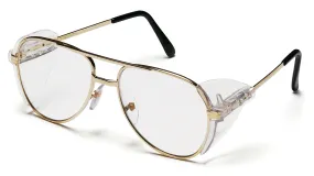 Pyramex SG310A Pathfinder™ Gold Metal Safety Glasses W/ Clear Lens (12 each)