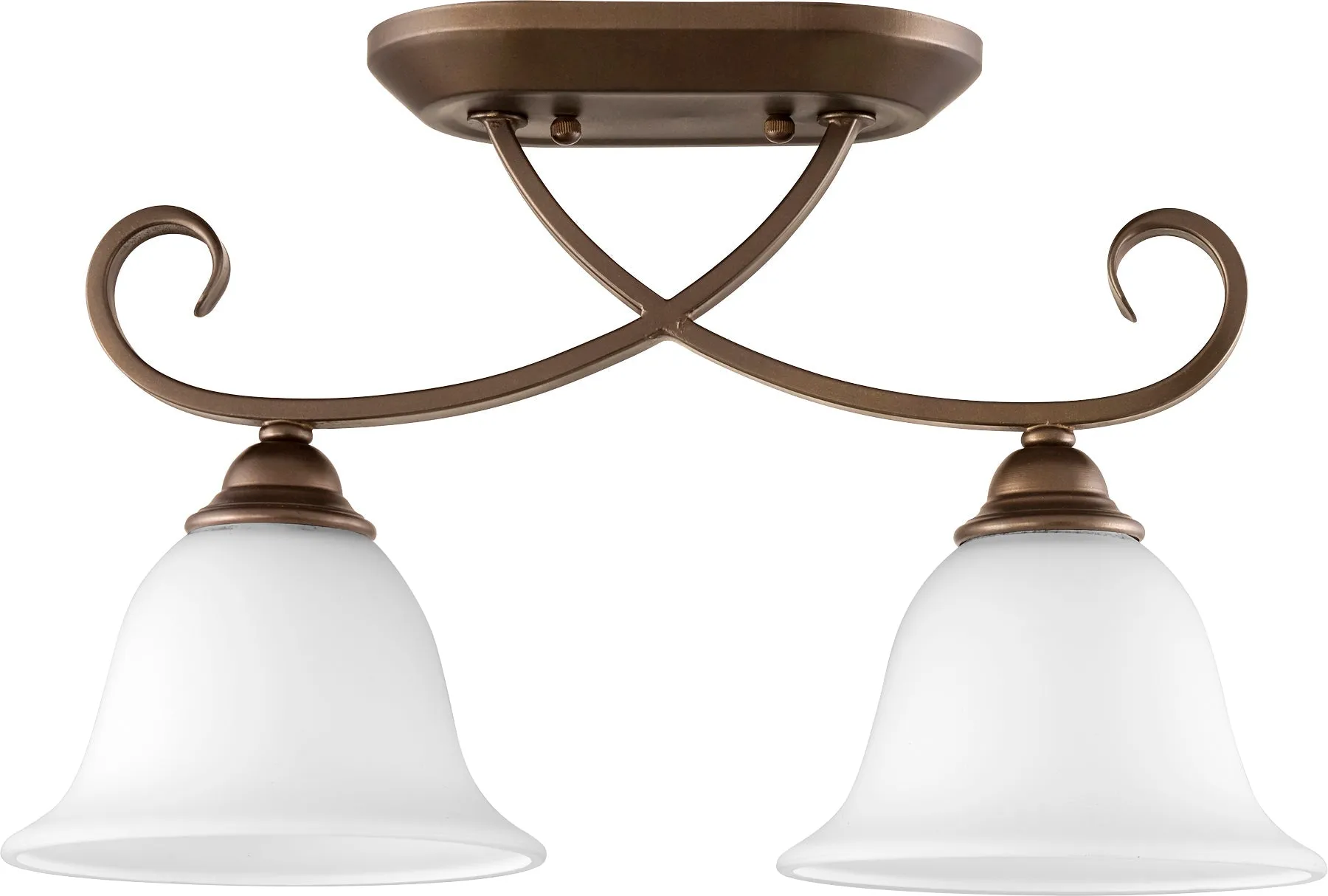 Quorum Celesta 3253-2-186 Ceiling Mount - Oiled Bronze W/ Satin Opal