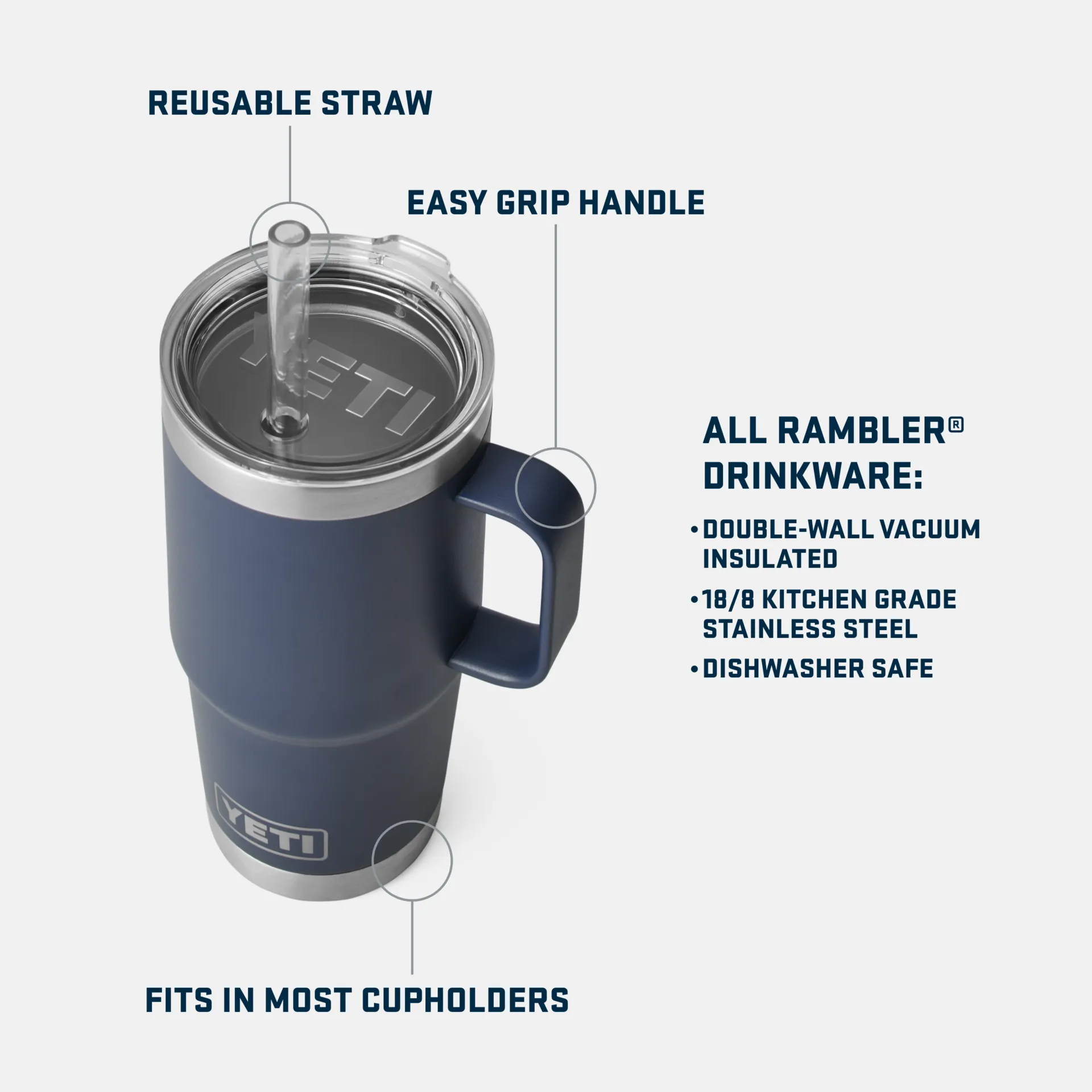 Rambler 25oz Mug w/ Straw Lid