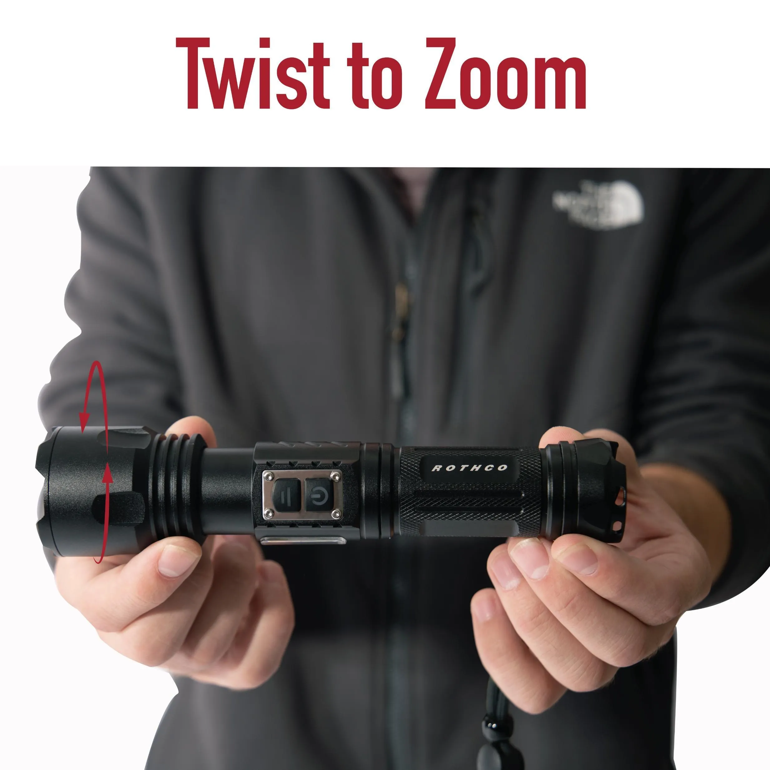 Rechargeable LED Tactical Task Light with Zoom - 2000 Lumens