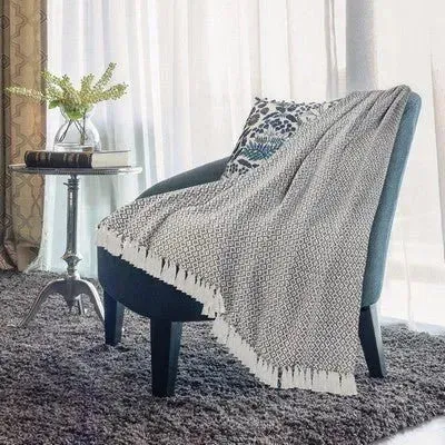 Rhombus 80180GYW Grey/White Throw Blanket