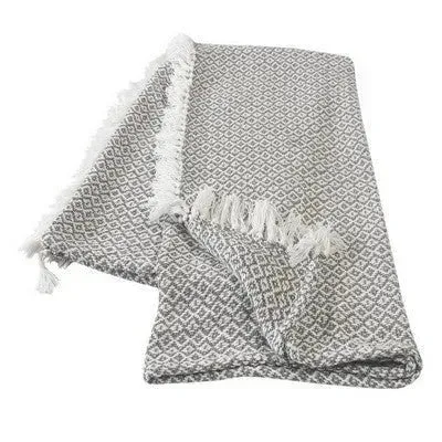 Rhombus 80180GYW Grey/White Throw Blanket