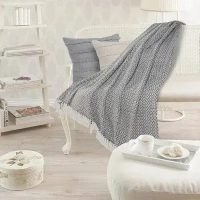 Rhombus 80180GYW Grey/White Throw Blanket