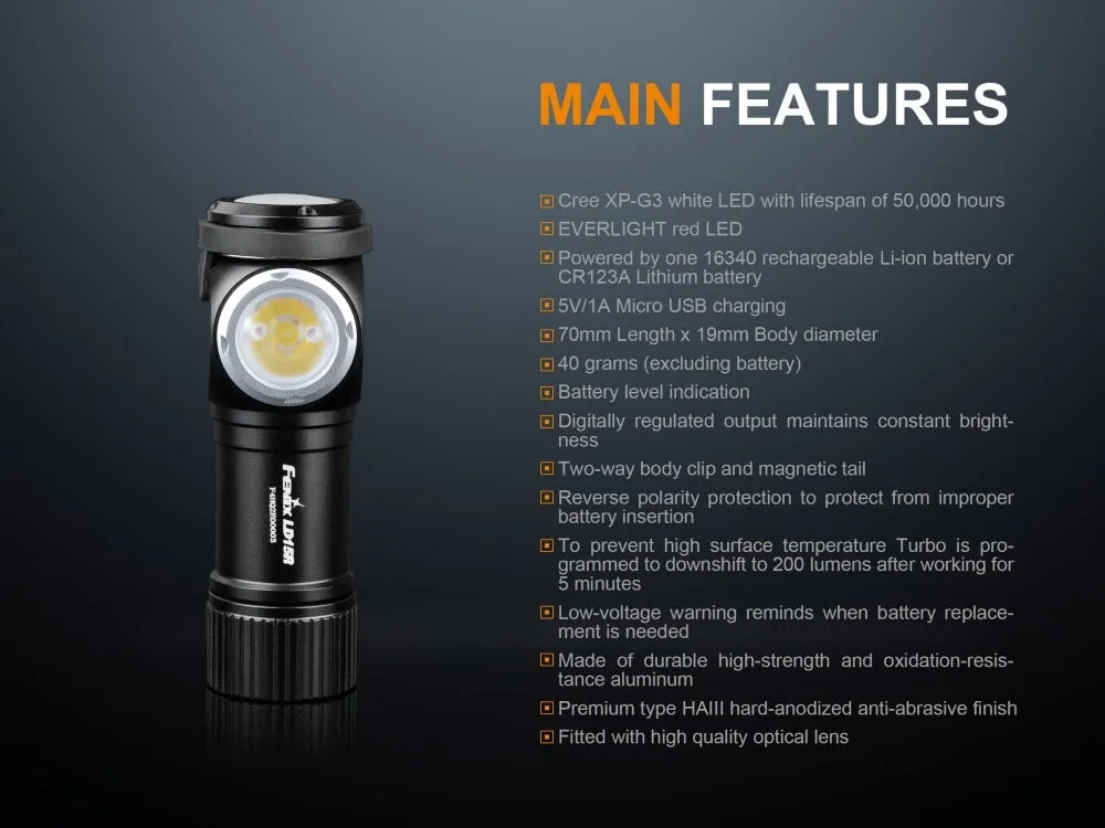 Right-Angled Rechargeable LED Flashlight - LD15R