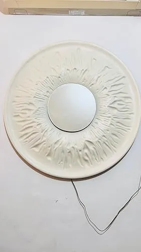 Round decoration panel with light in The center, idle for The home, garden, and restaurant.