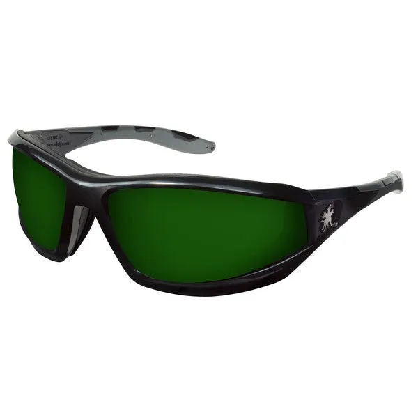 RP2150 MCR Safety RP2 Series Safety Glasses, Green Lens, Black Frame