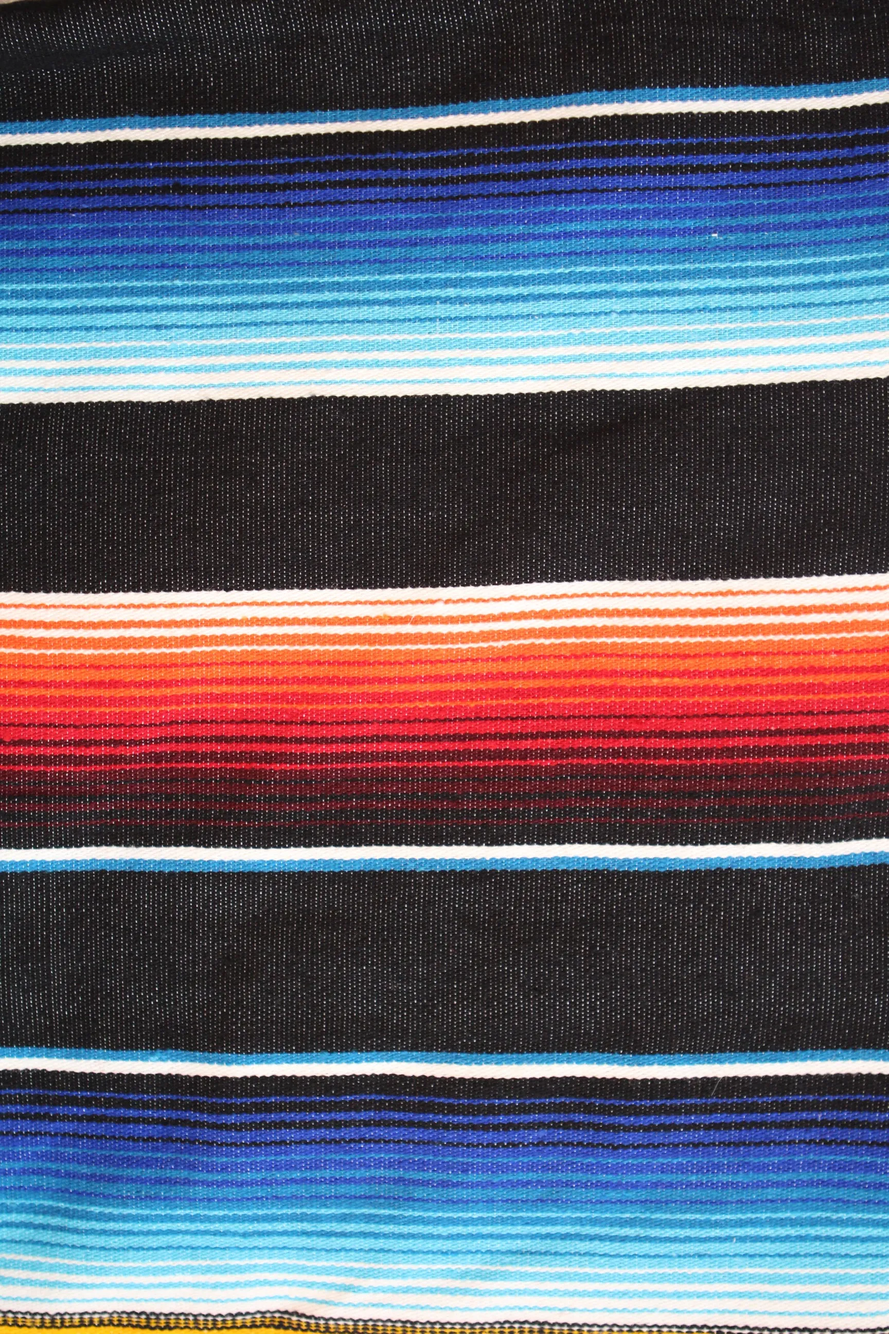 Saltillo Serape Blanket - Black