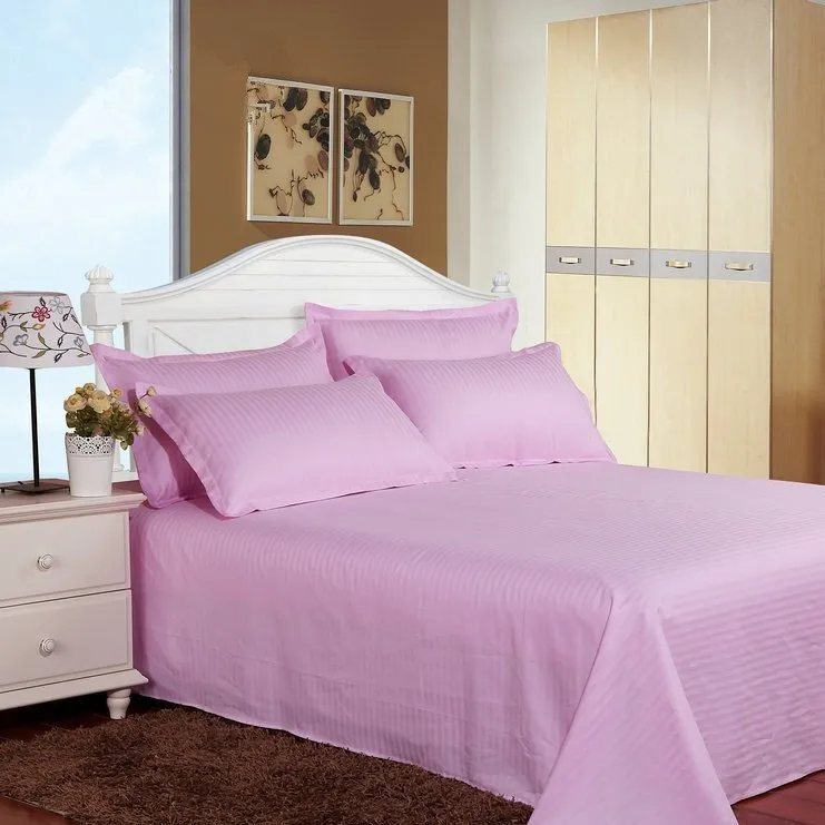 Satin Stripe Duvet Cover - 300 TC Pink