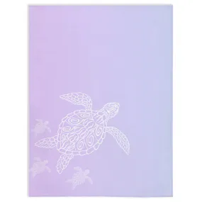 Sea Turtle Family Reverse Minky Blankets-Lilac