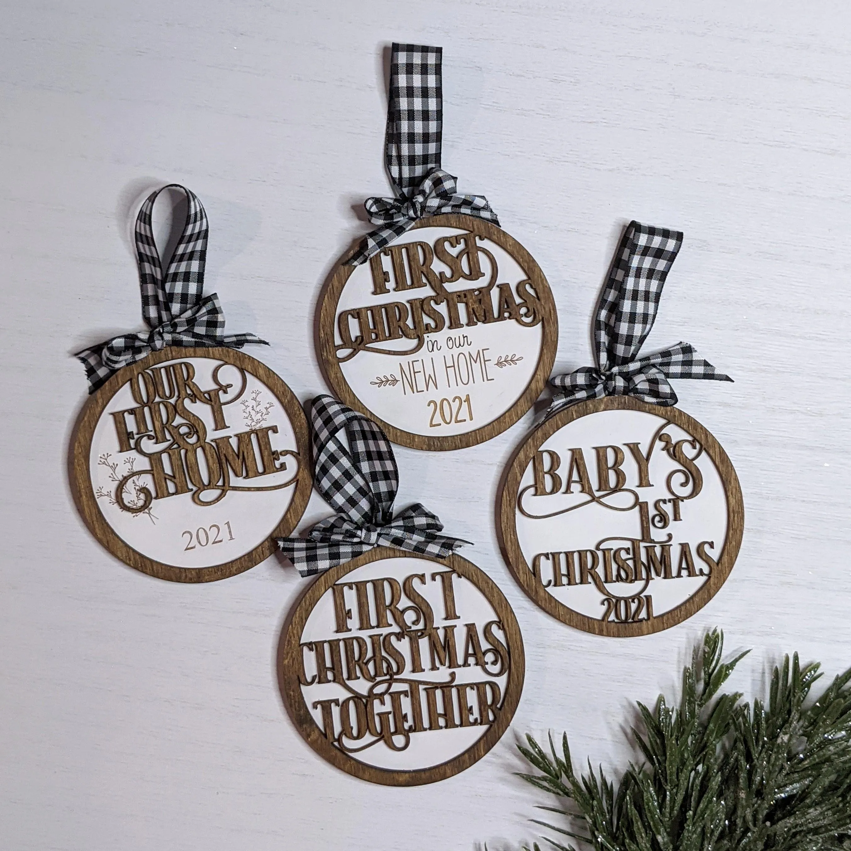 Set of 13 Christmas Ornament SVG Files Layered Glowforge Ready