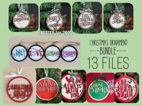 Set of 13 Christmas Ornament SVG Files Layered Glowforge Ready