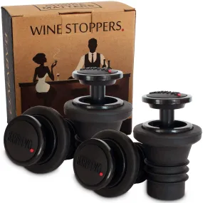 Silicone Wine Stoppers For Wine Bottles - 4 Pcs Wine Bottle Stopper Set - Easy