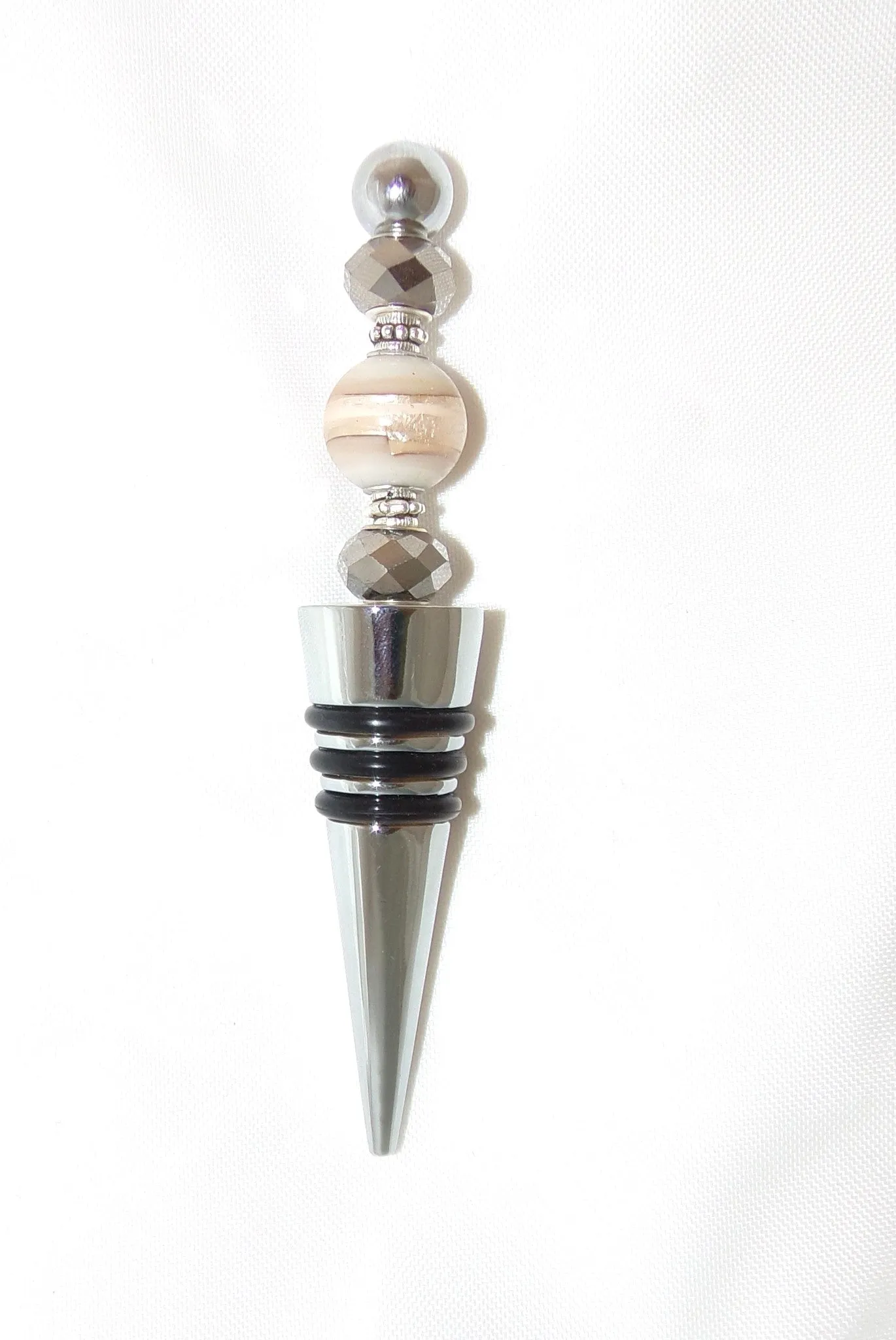 Silver Cream Wine Stopper