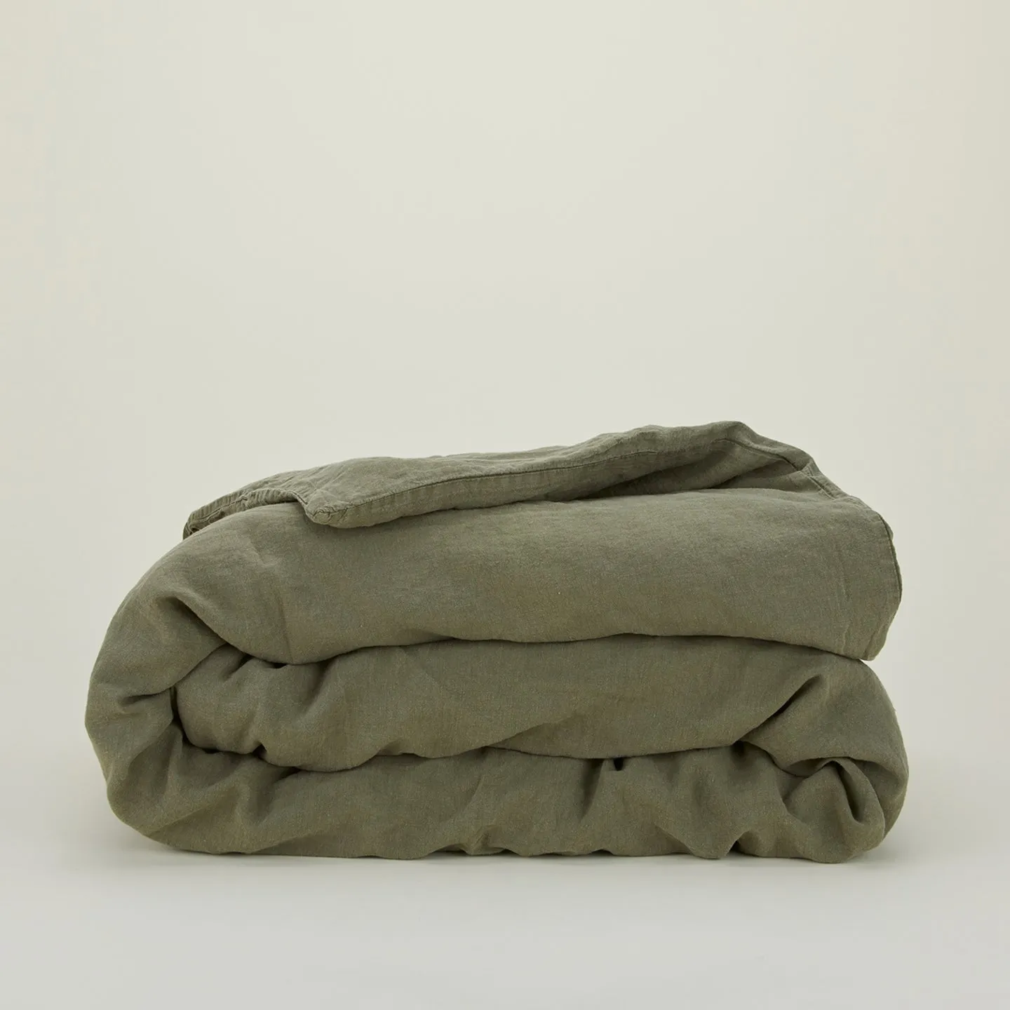 Simple Linen Duvet - Olive