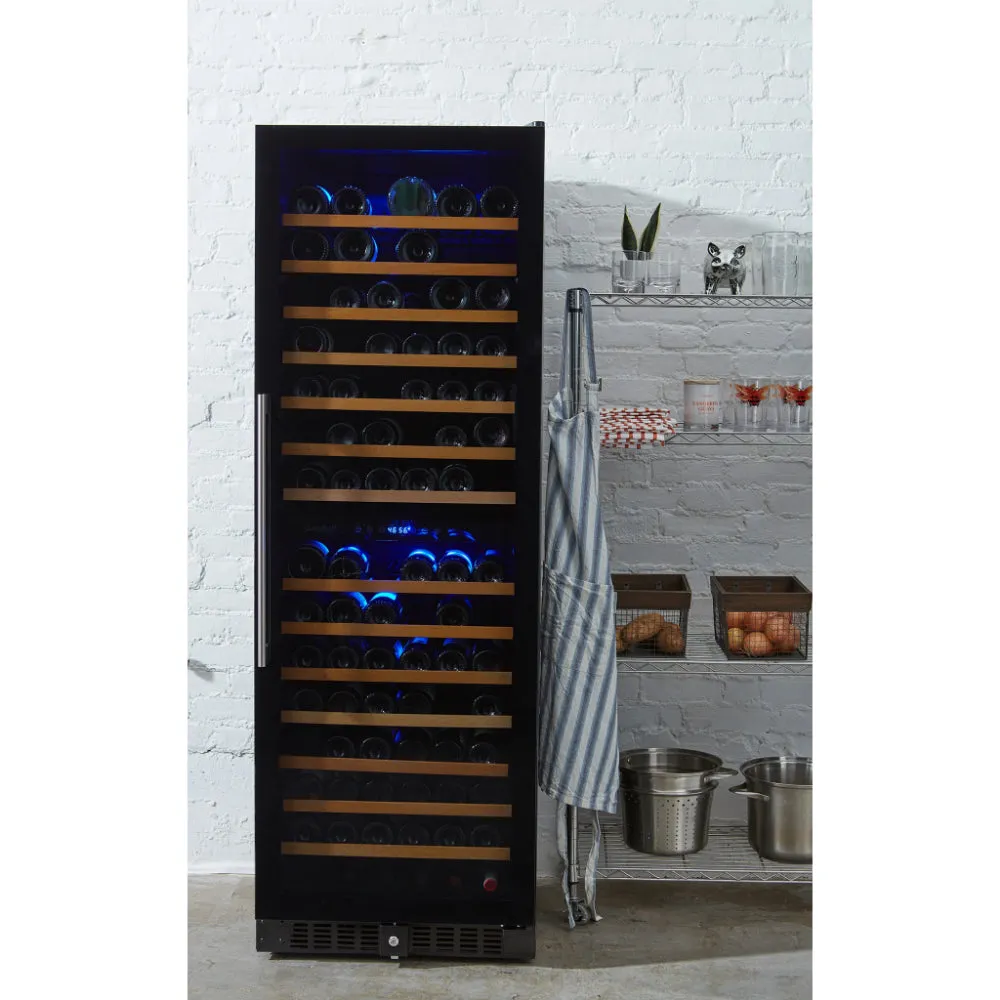 Smith & Hanks 166 Bottle Dual Zone Smoked Black Glass Wine Fridge (RW428DRG)