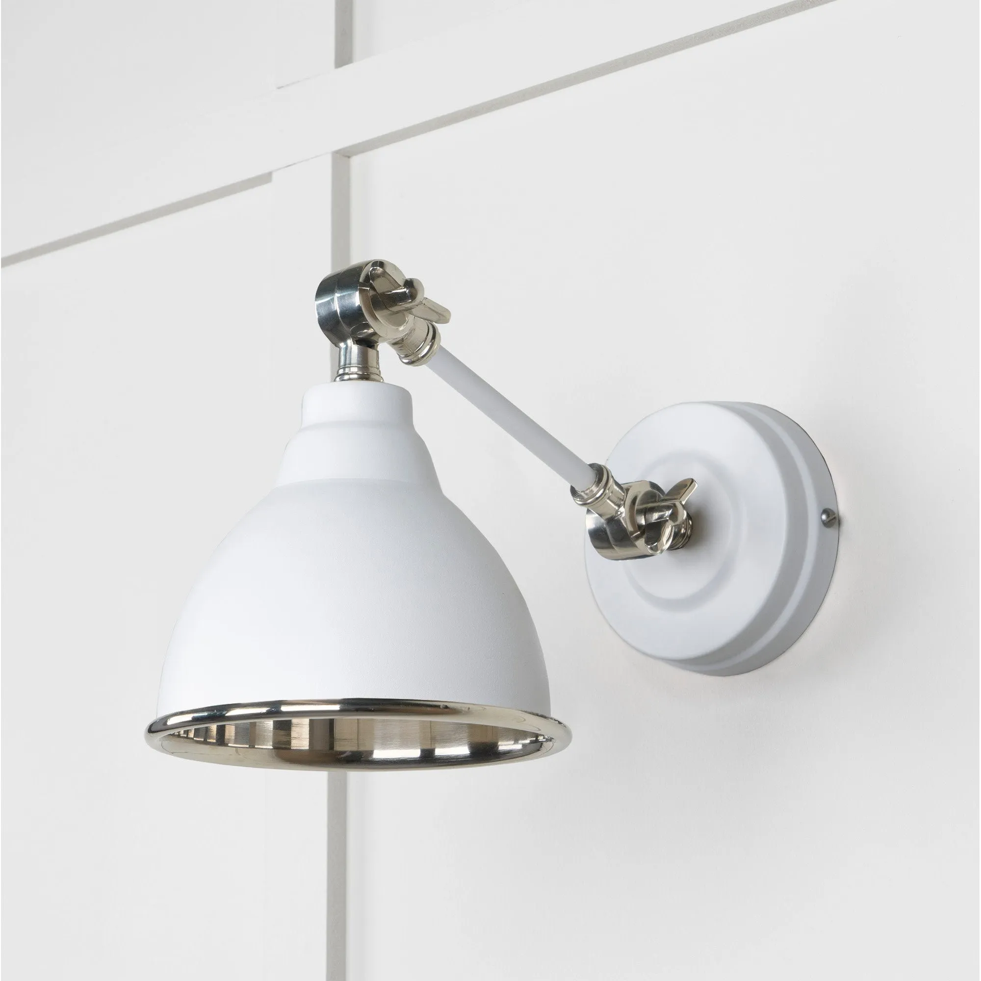 Smooth Nickel Brindley Wall Light in Flock | From The Anvil