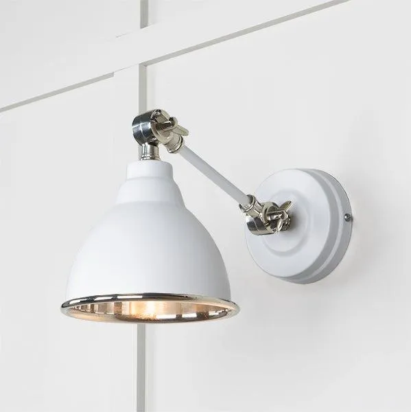 Smooth Nickel Brindley Wall Light in Flock | From The Anvil