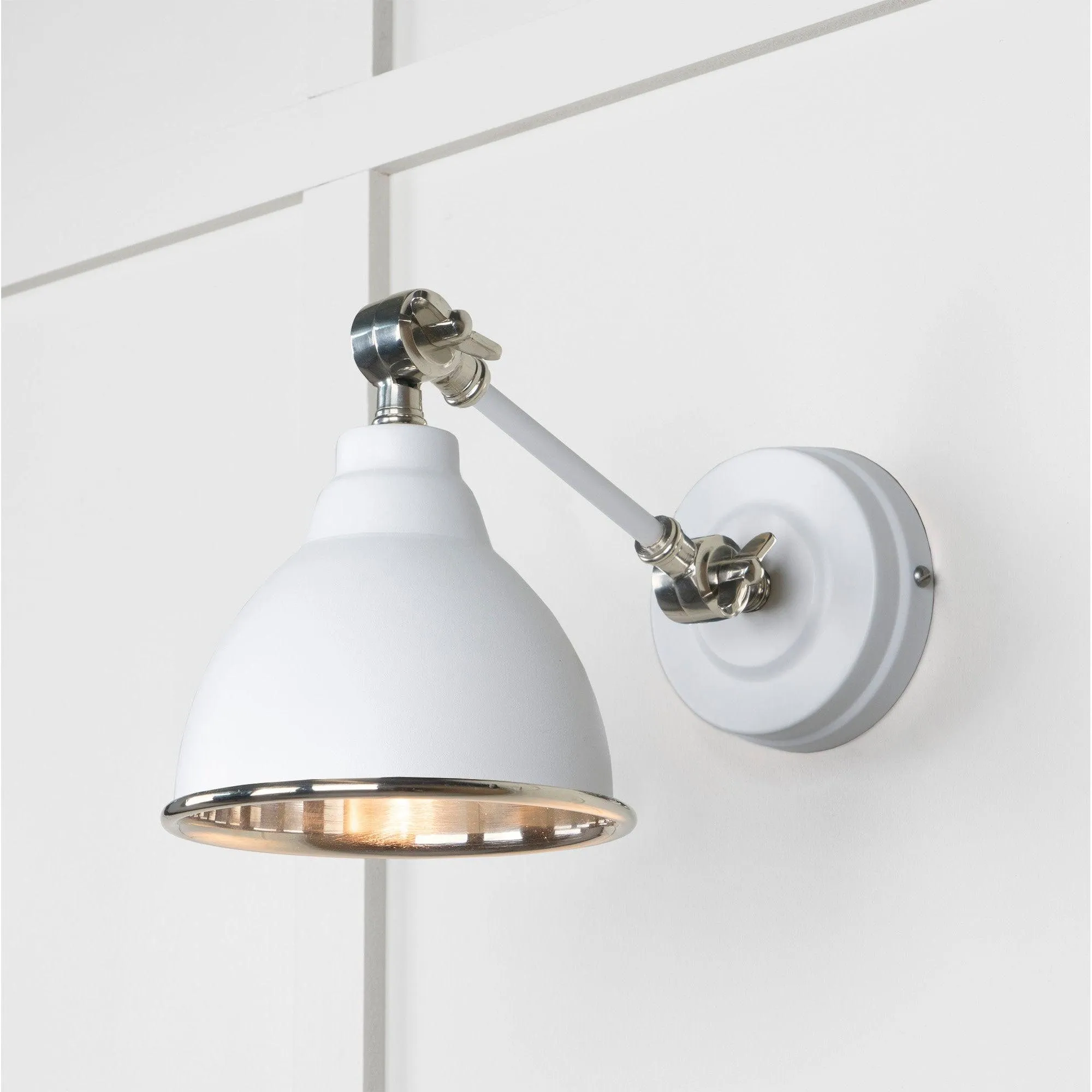 Smooth Nickel Brindley Wall Light in Flock | From The Anvil