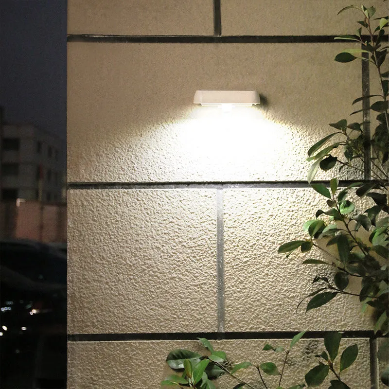 Solar Patio Human Sensor Square Outdoor Waterproof LED Wall Sconce Lamp