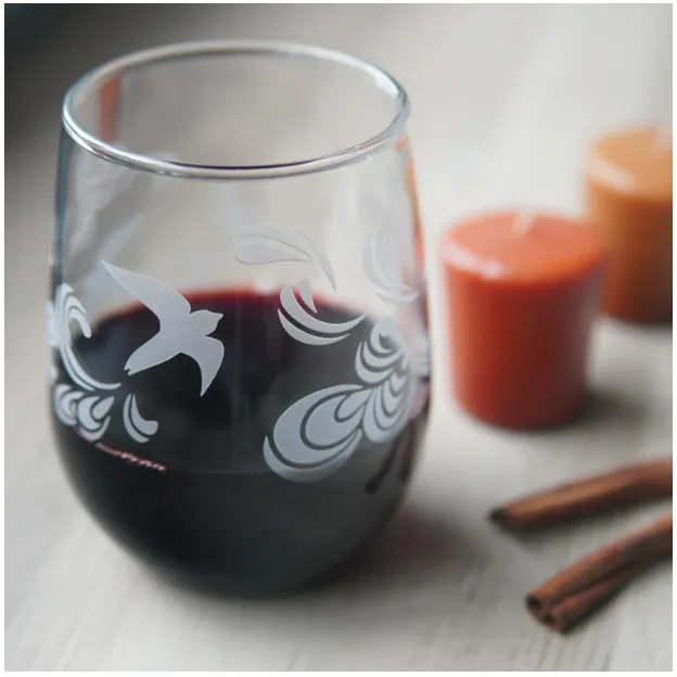 Stemless Wine Glass - Birds by Bread and Badger