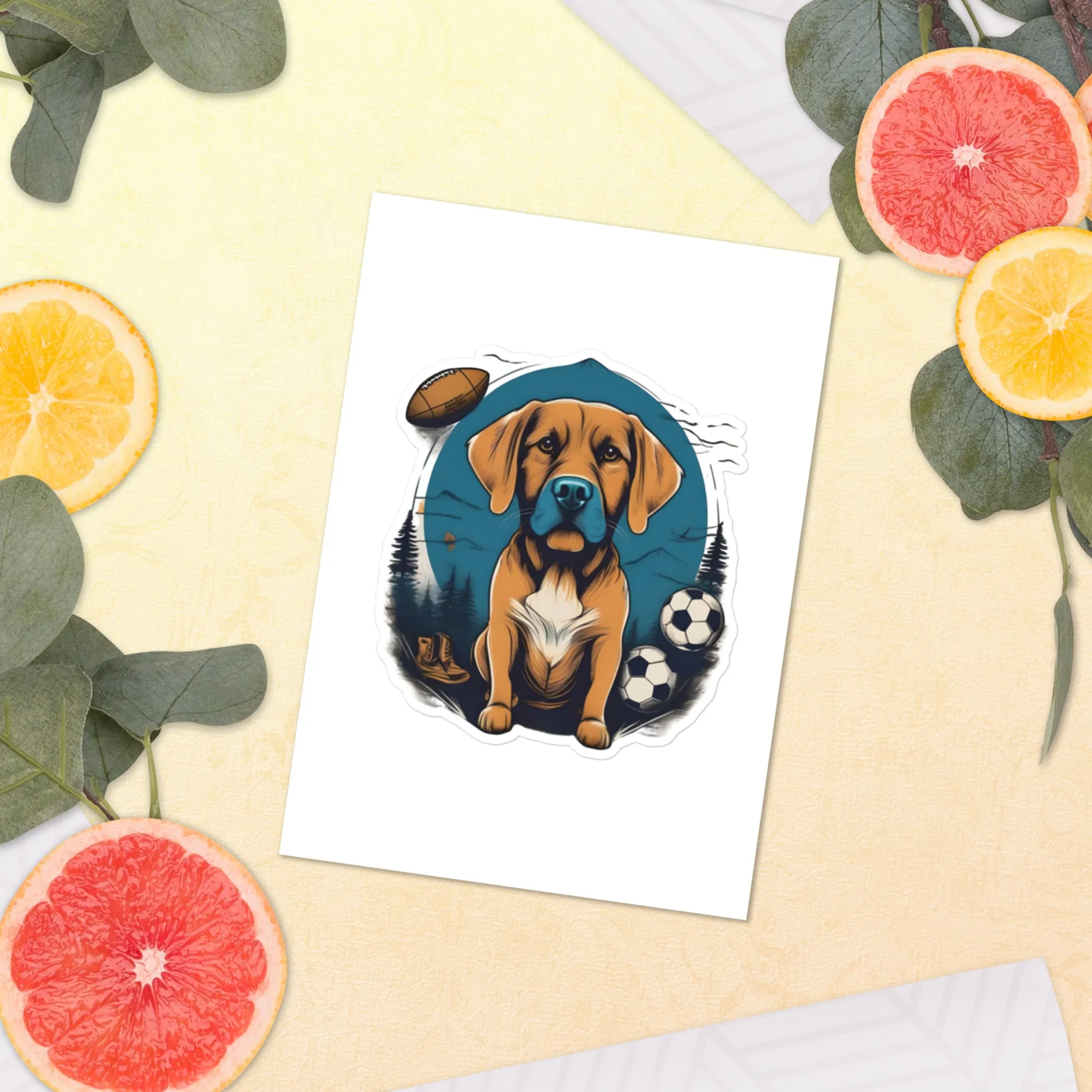 Sticker sheet with USA, footbal & dog lover theme