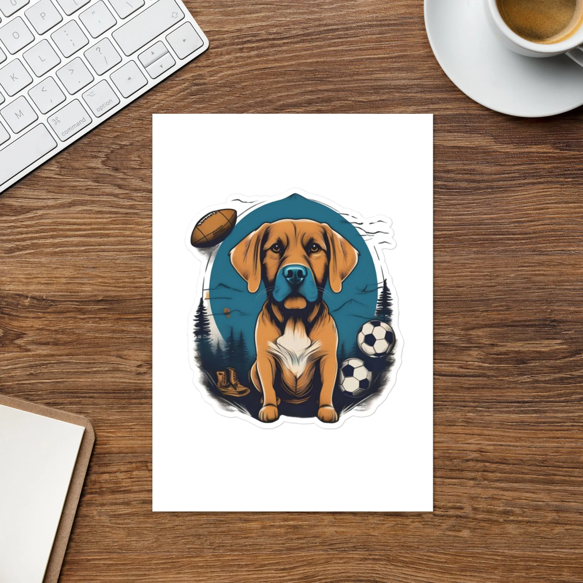 Sticker sheet with USA, footbal & dog lover theme