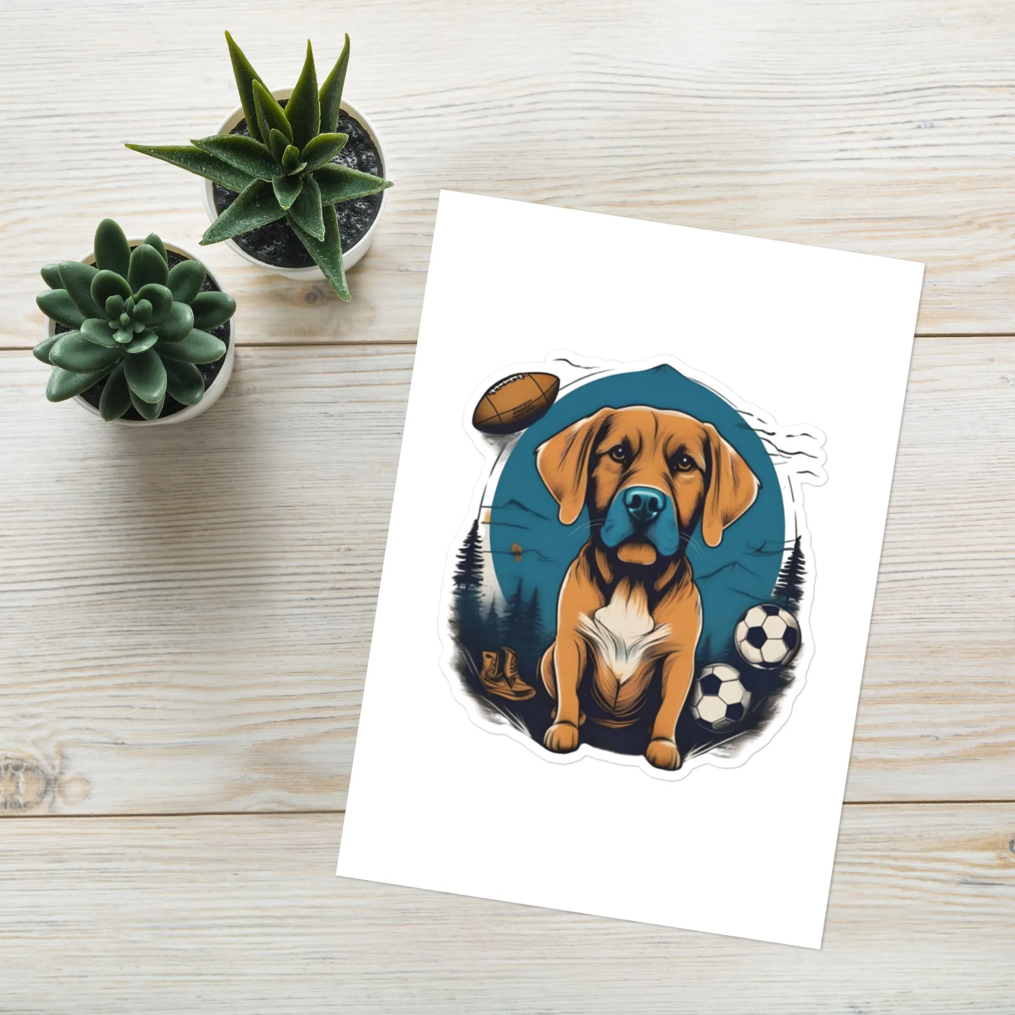 Sticker sheet with USA, footbal & dog lover theme