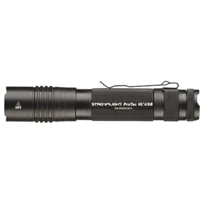 Streamlight ProTac HL USB 88054 Rechargeable Tactical Flashlight, With Charge Cord And Adapter, Black, 1 Each