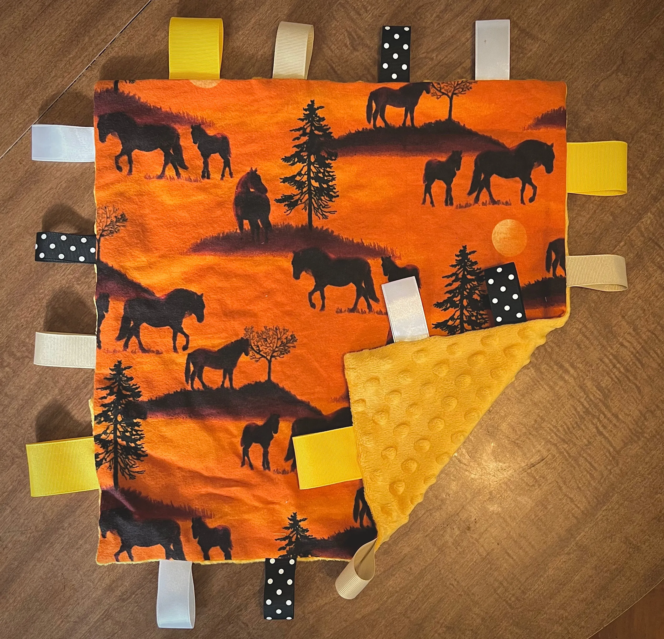 Sunset Horse Taggie Blanket