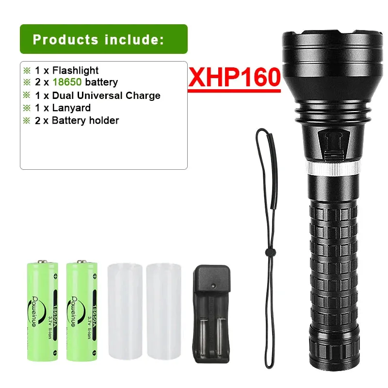 Super Bright XHP160 Diving Flashlight Led Rechargeable 800M Underwater Lamp IPX8 Waterproof Professional Scuba Diving Lantern