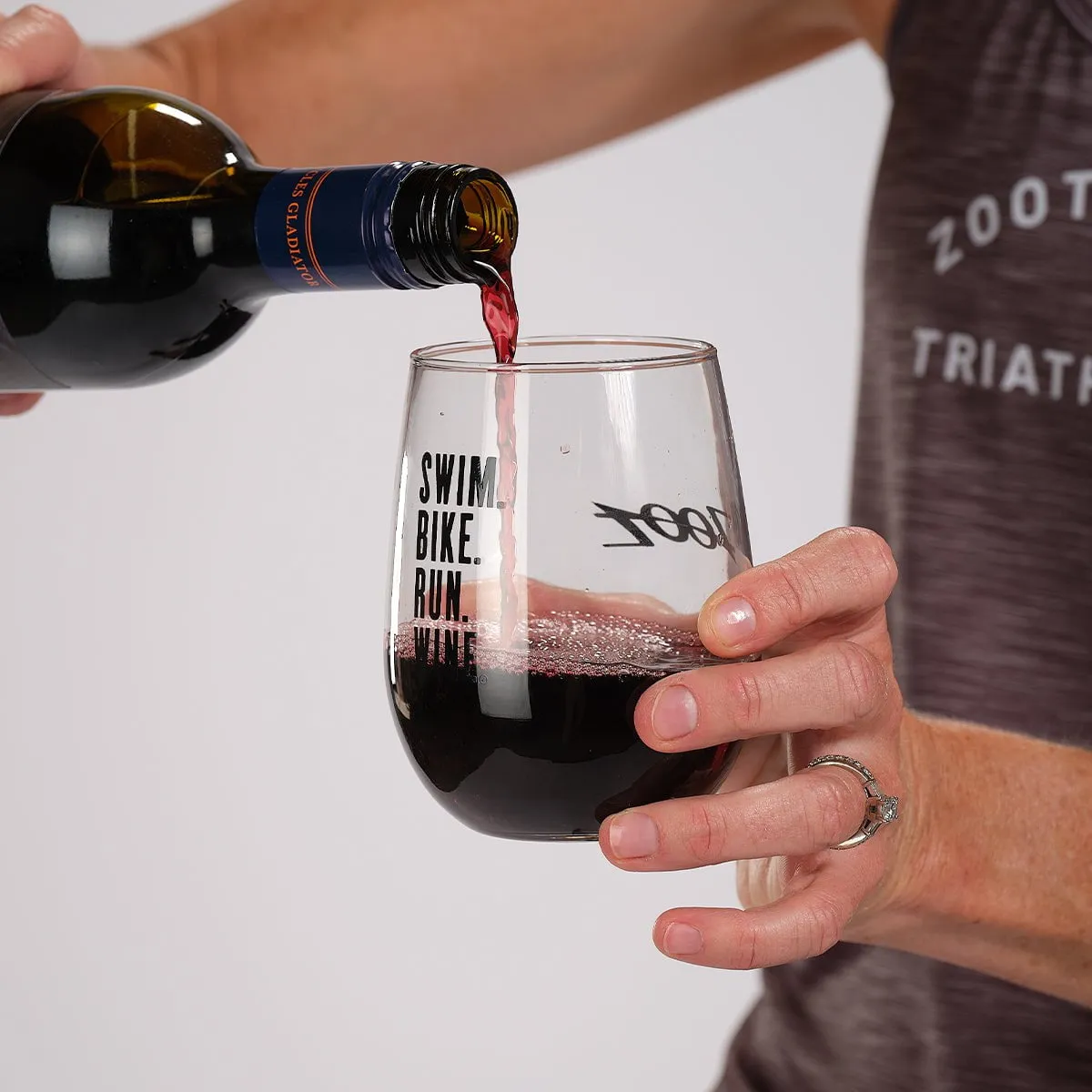 Swim Bike Run Wine - Glass