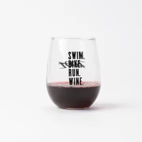 Swim Bike Run Wine - Glass